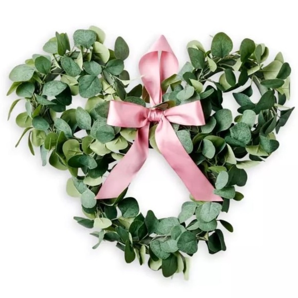 Disney Other - Disney Parks Mickey Mouse Homestead Door Wreath Pink Ribbon Plant Green - NEW